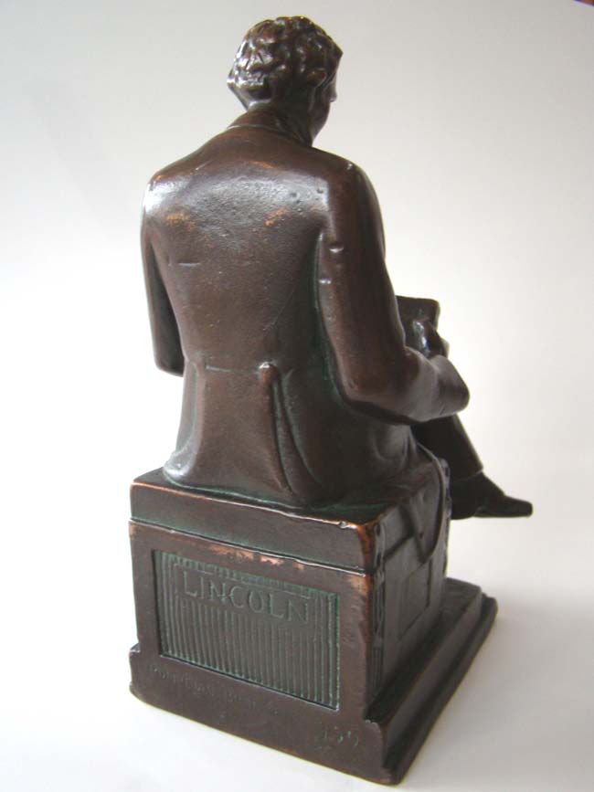 A large and fine pair of Abraham Lincoln bookends made by the Pompeian Bronze Company circa 1925 — image 4
